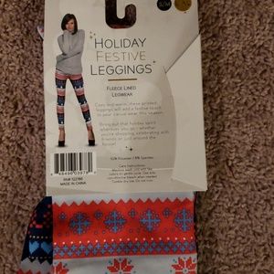 Blue Star Holiday Festive Leggings